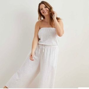 NWOT XS Aerie White Cotton Jumpsuit